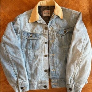 Lee Storm Rider Jacket with Cream Collar and Blue Denim